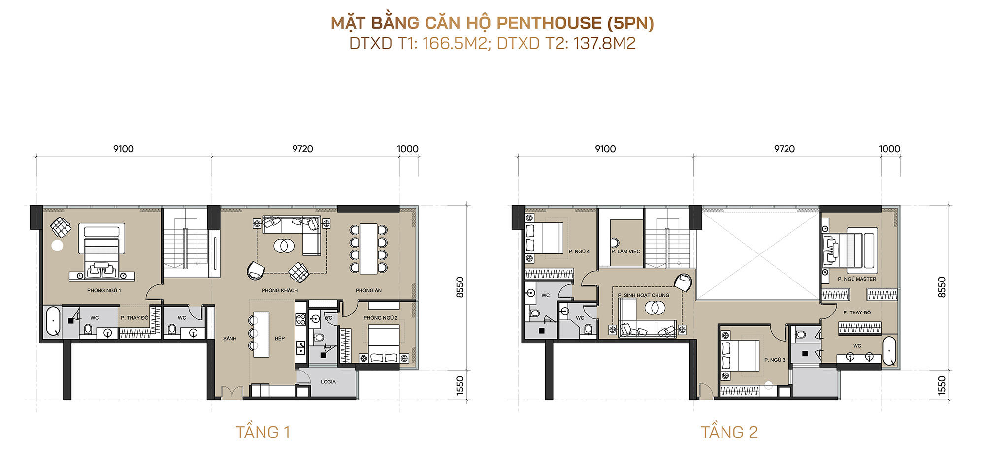 Thiết kế căn Penthouse Sunshine River Park